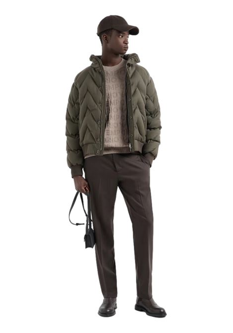 MAGLIONE IN LANA VERGINE MOTIVO LINKS CON INSTARSIO LOGO LETTERING EMPORIO ARMANI | Maglie | 6D1MXK 1MJNZ0144